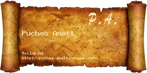 Puches Anett névjegykártya